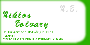 miklos bolvary business card